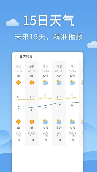 清新天气预报截图