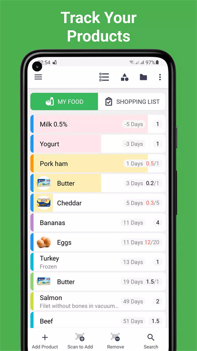 食物核对清单app1
