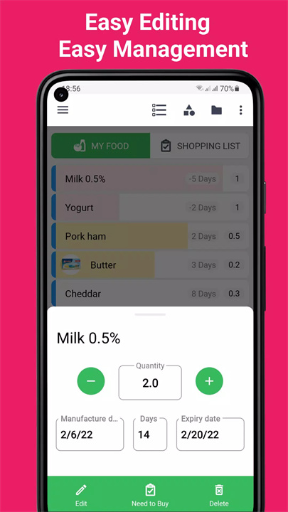 食物核对清单app7