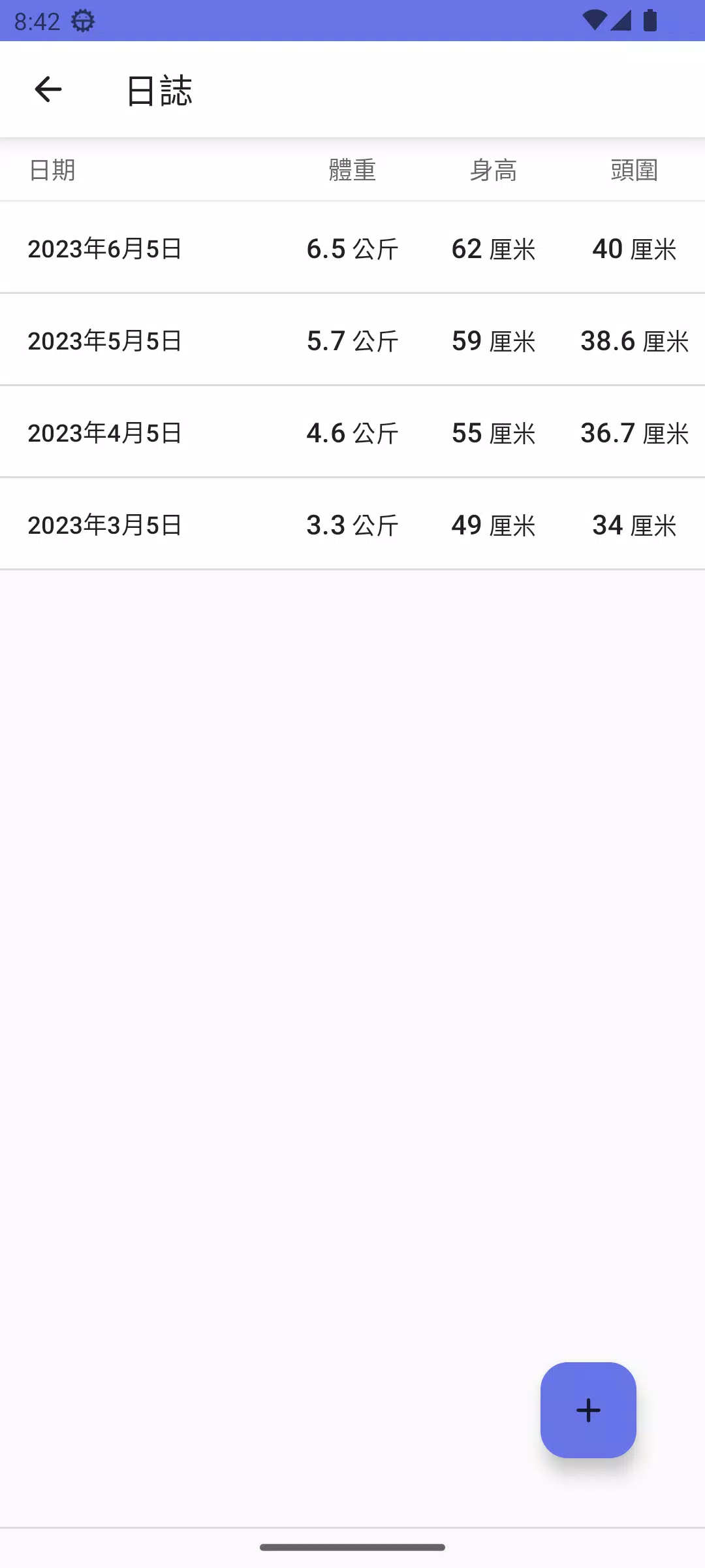 婴儿生长曲线app4